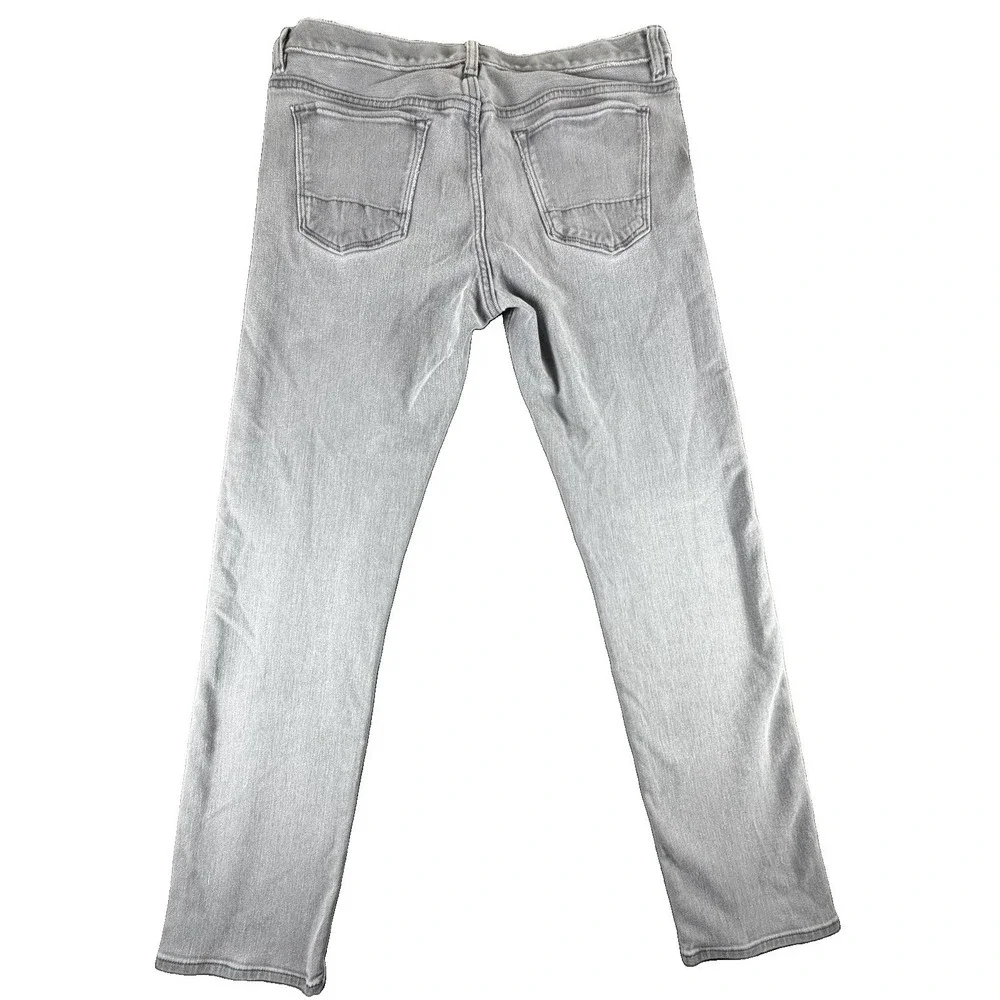 Banana Republic Jeans Mens 34x34 Light Wash Gray Slim Straight Traveler Denim